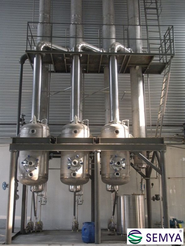 酵母液三效降膜蒸發(fā)器